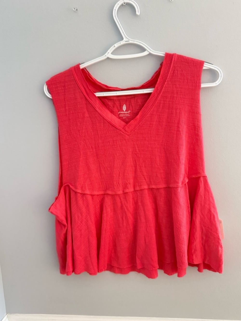 NWT Free People Movement Full Hearts V-Neck Peplum Tank in Size S